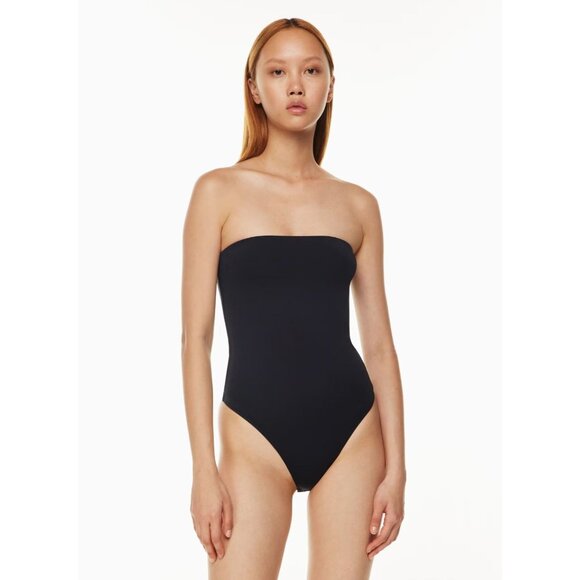 Aritzia BABATON Contour Jersey Black Strapless Tube Top Thong Bodysuit, Size S - Picture 10 of 15